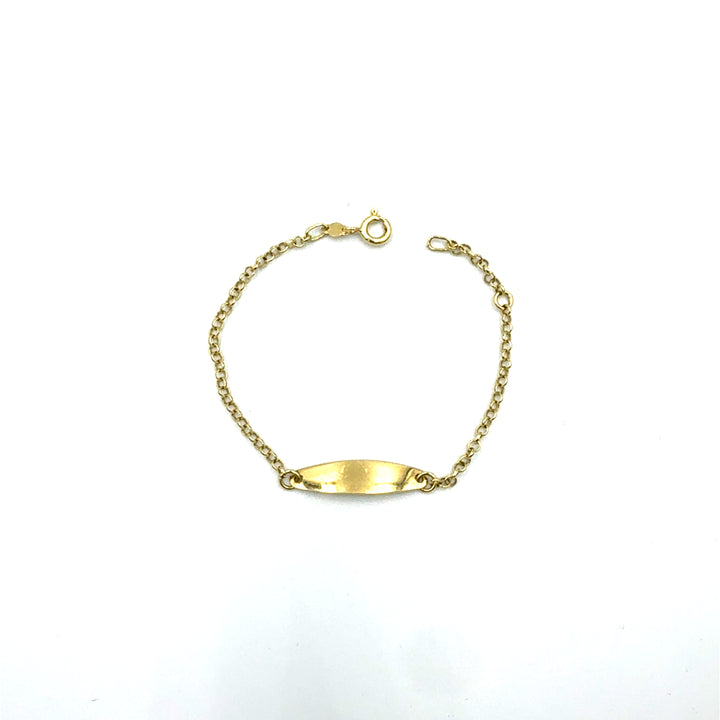 Yellow Gold Bracelet for Girls with Heart Tag