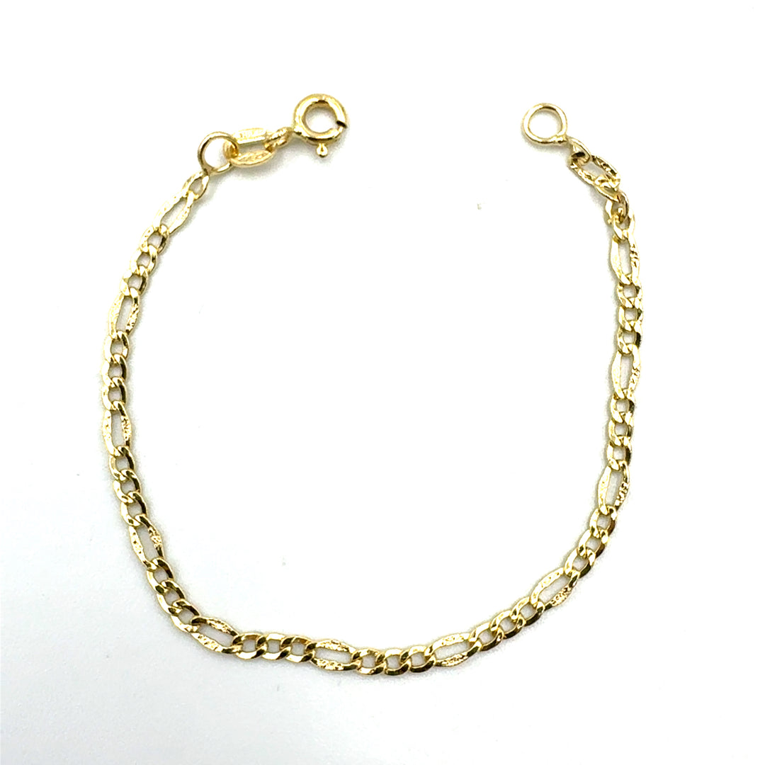 Child's 3+1 Link Yellow Gold Bracelet
