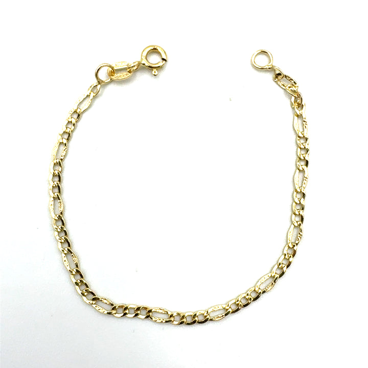 Child's 3+1 Link Yellow Gold Bracelet