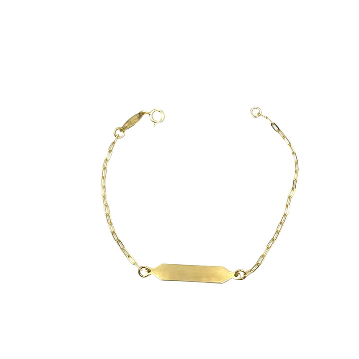 Yellow Gold Bracelet for Girls with Heart Tag