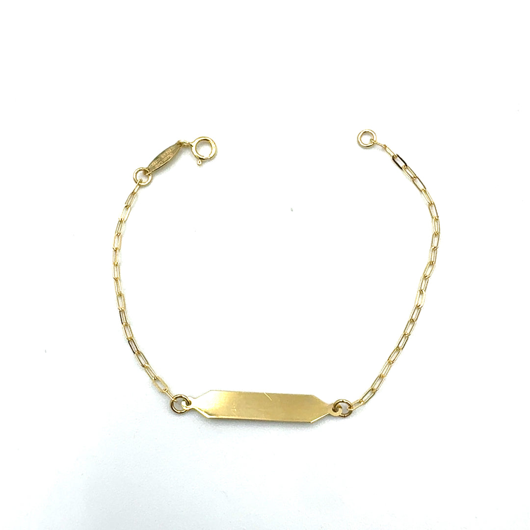 Yellow Gold Bracelet for Girls with Heart Tag