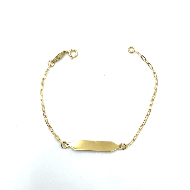 Yellow Gold Bracelet for Girls with Heart Tag