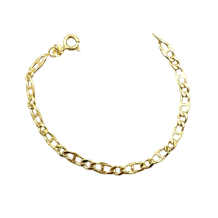 Yellow Gold Bracelet for Girls with Heart Tag