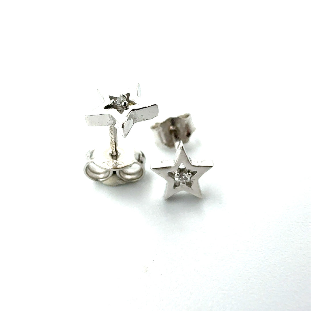 Yellow White Gold Earrings