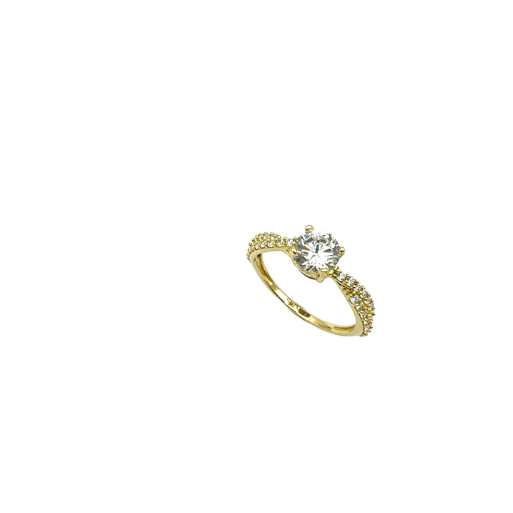 Anello  Solitario Oro Giallo  Zircone