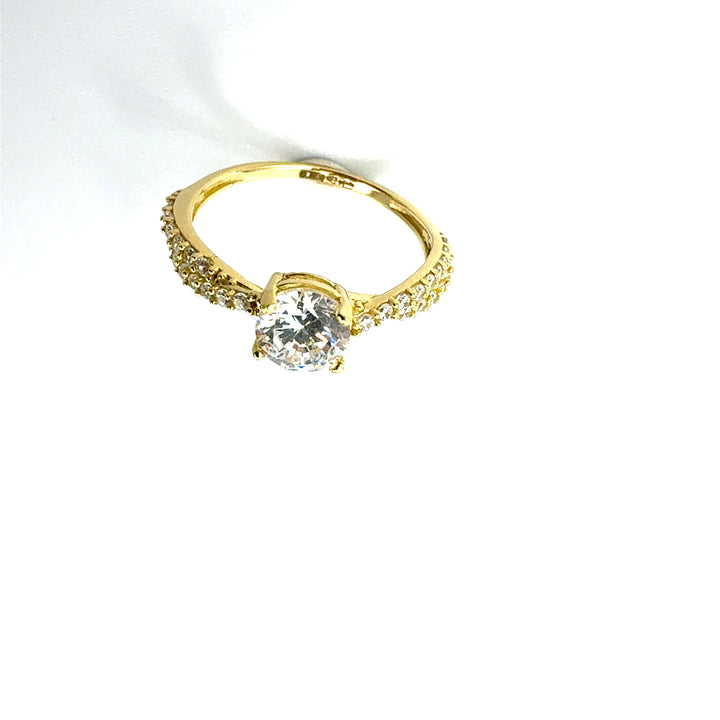 Anello  Solitario Oro Giallo  Zircone