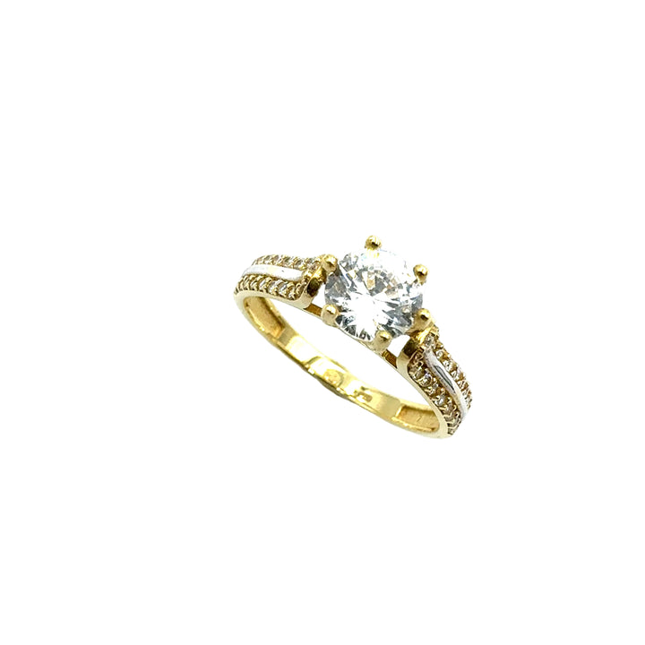 Anello  Solitario Oro Giallo  Zircone