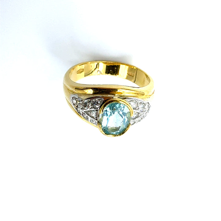 Anello Fascia  Oro Giallo  Zirconi  Bianchi