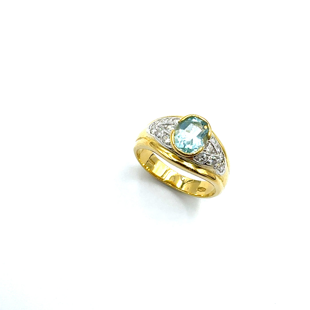 Anello Fascia  Oro Giallo  Zirconi  Bianchi