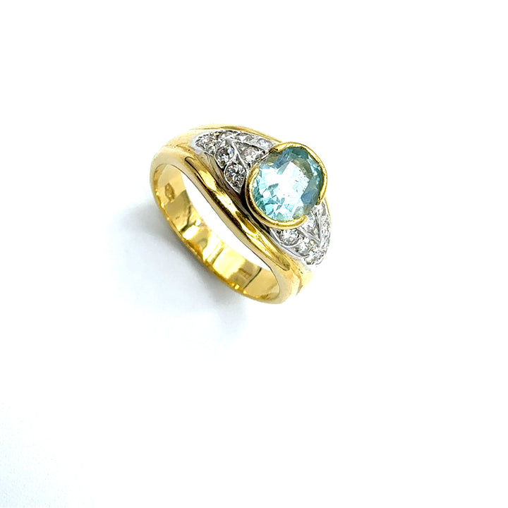 Anello Fascia  Oro Giallo  Zirconi  Bianchi