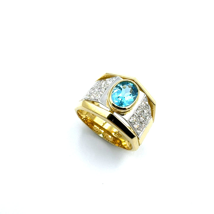 Anello Fascia  Oro Giallo  Zirconi  Bianchi