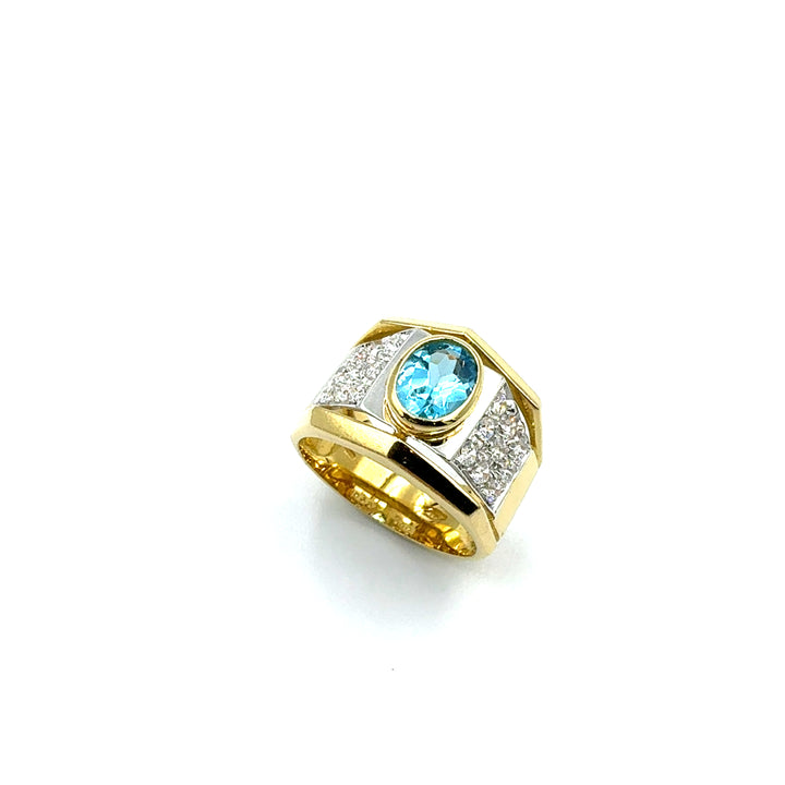 Anello Fascia  Oro Giallo  Zirconi  Bianchi