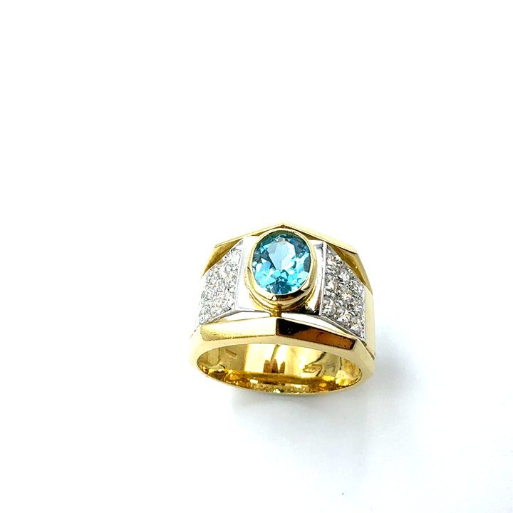 Anello Fascia  Oro Giallo  Zirconi  Bianchi