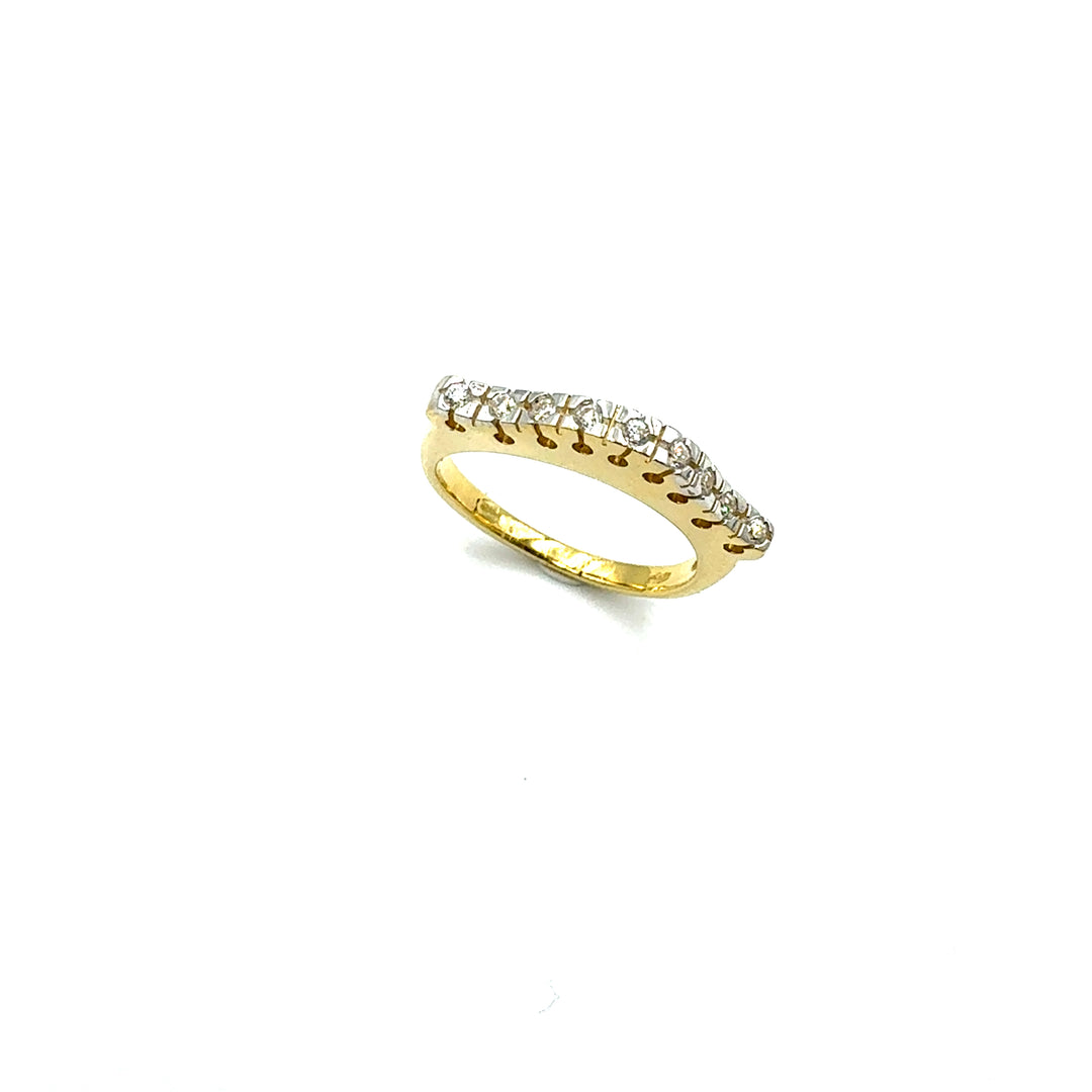 Anello Veretta Oro Giallo Bianco