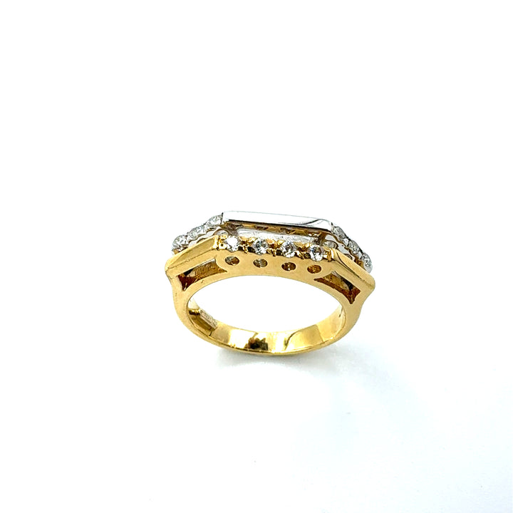 Anello Fascia  Oro Giallo  Zirconi  Bianchi