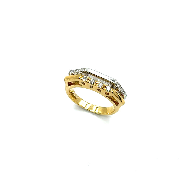 Anello Fascia  Oro Giallo  Zirconi  Bianchi