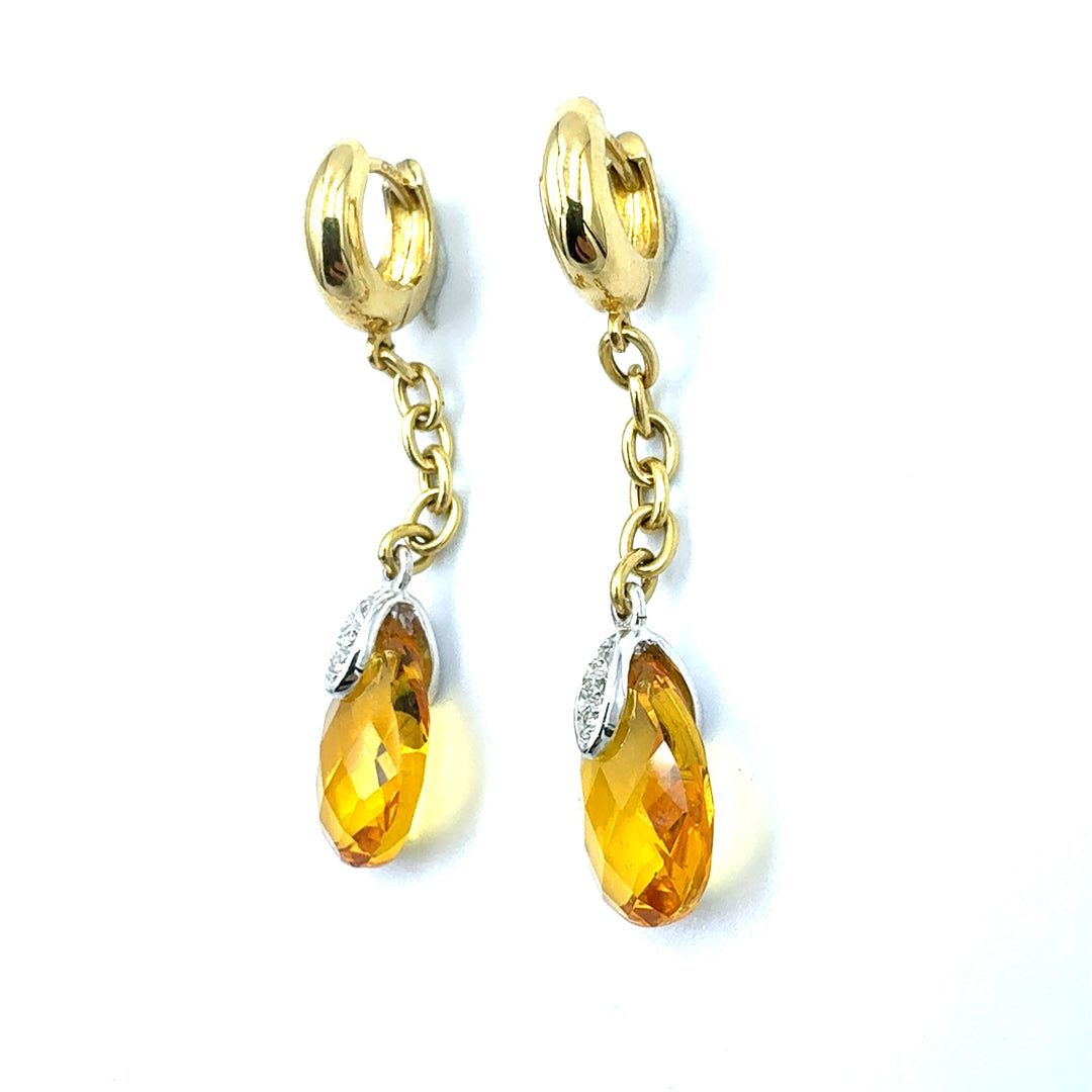 Square Yellow Gold Hoop Earrings