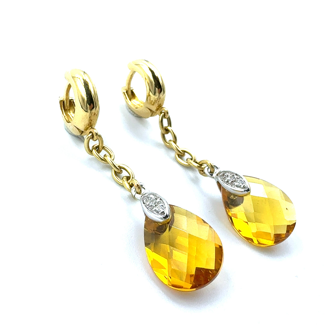 Square Yellow Gold Hoop Earrings