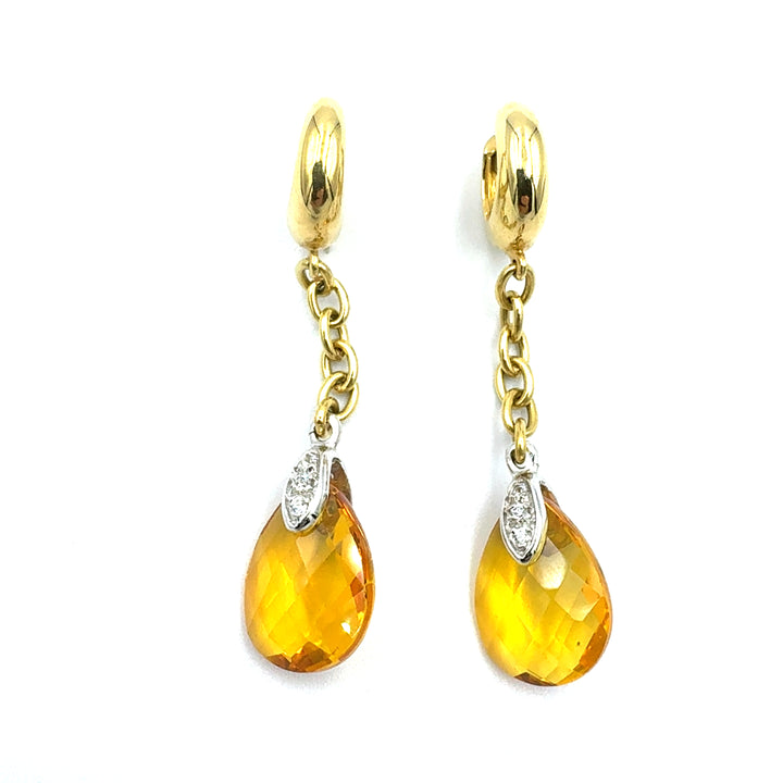 Square Yellow Gold Hoop Earrings