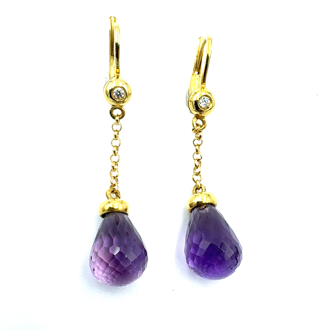 Square Yellow Gold Hoop Earrings
