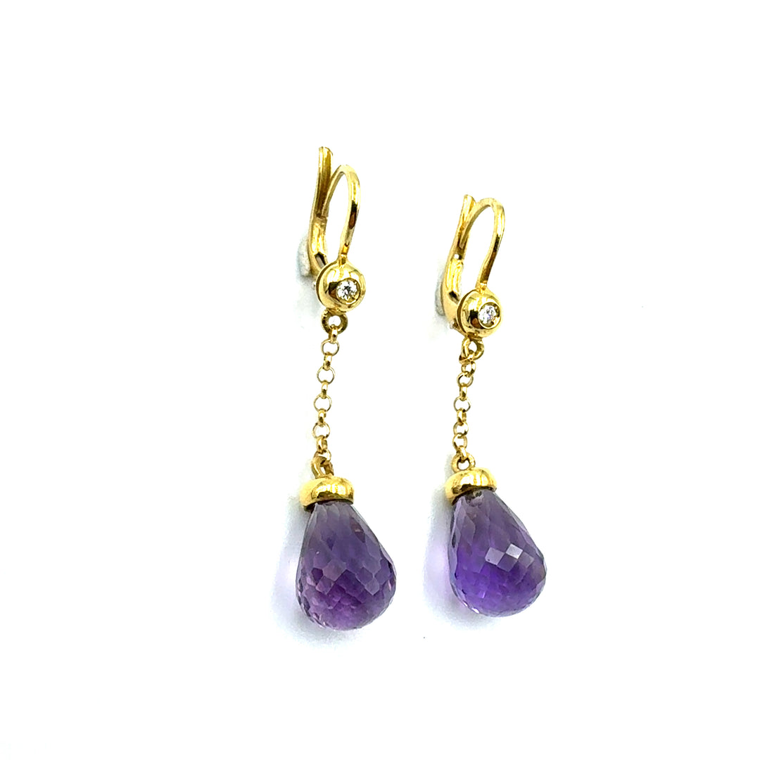 Square Yellow Gold Hoop Earrings
