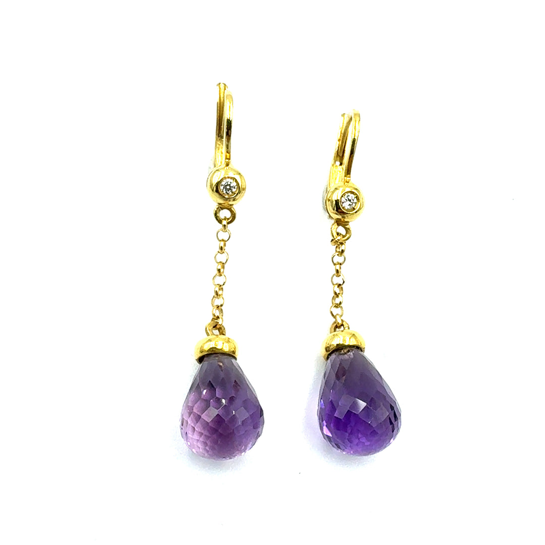 Square Yellow Gold Hoop Earrings