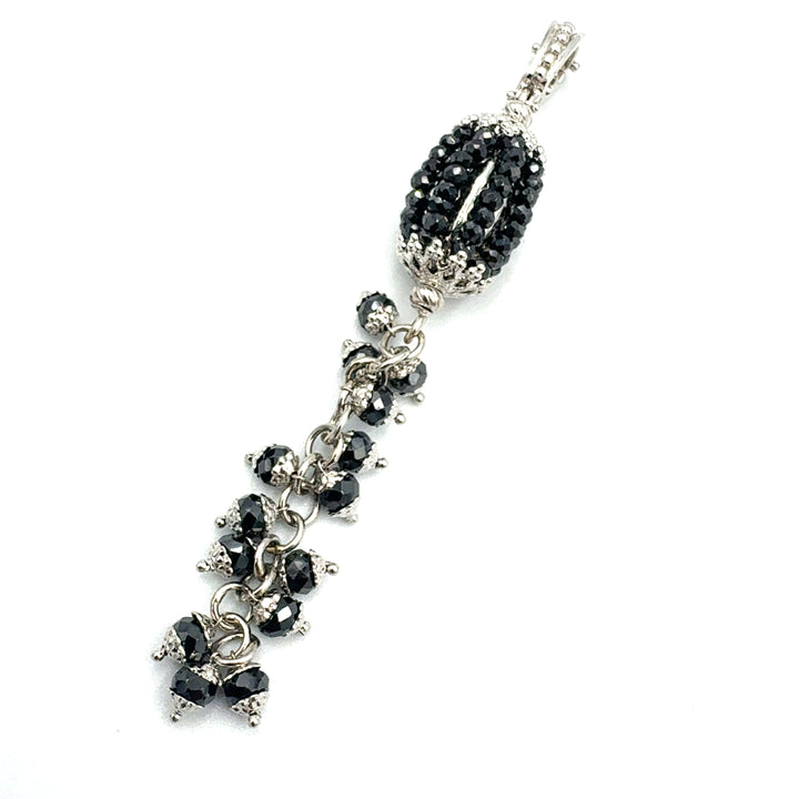 White Gold and Black Spinel Pendant