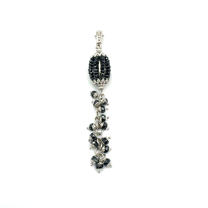 White Gold and Black Spinel Pendant