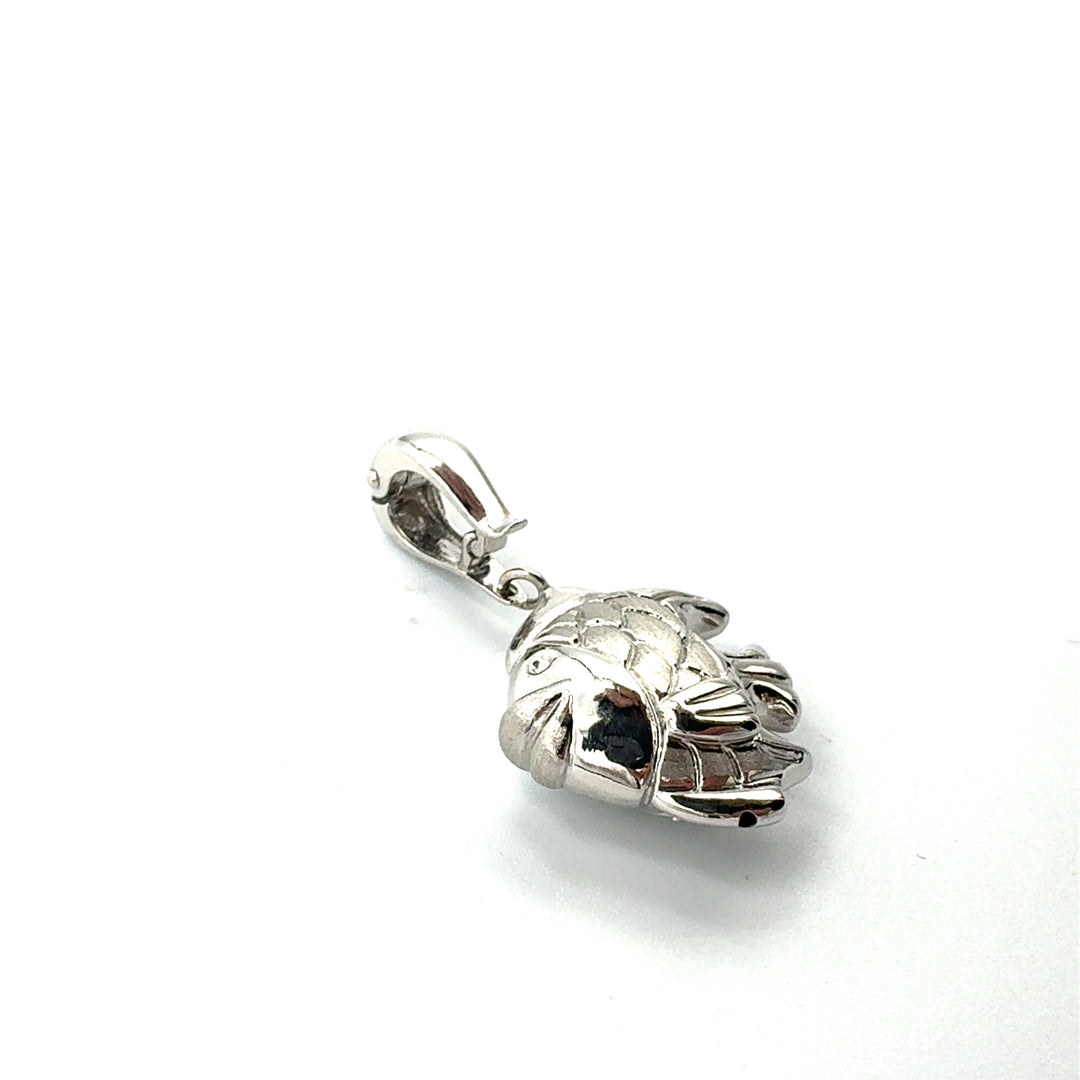 Duck Pendant Necklace White Gold