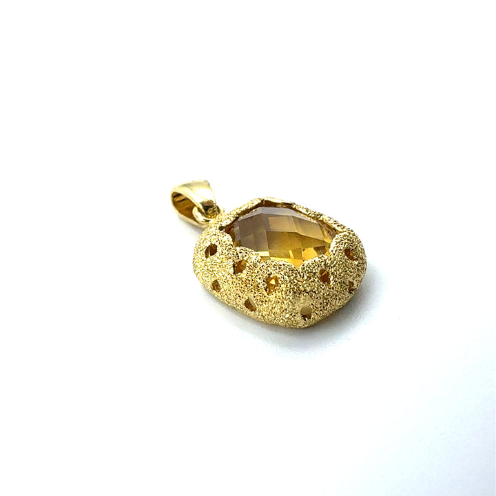 Pendente Goccia  Topazio Giallo