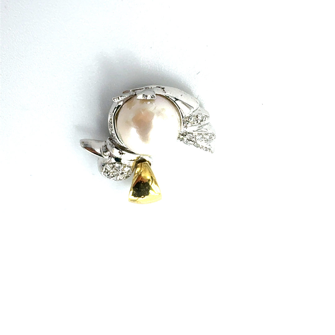 Pendente Perla in Oro Bianco