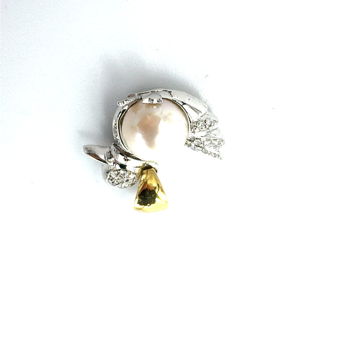 Pendente Perla in Oro Bianco