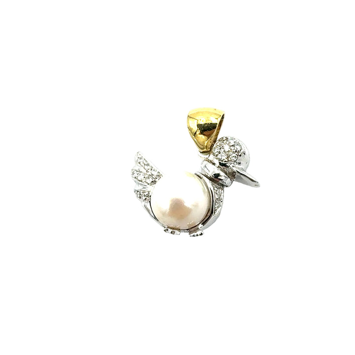Pendente Perla in Oro Bianco