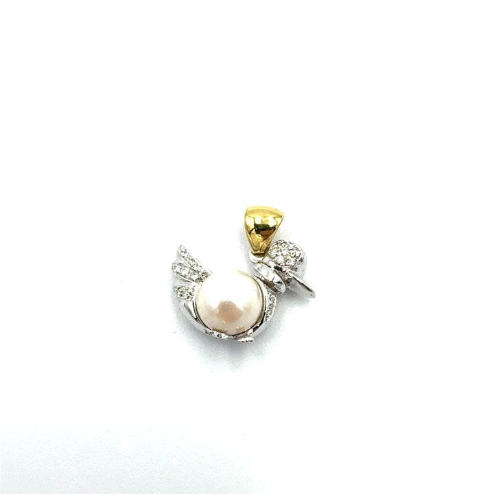 Pendente Perla in Oro Bianco