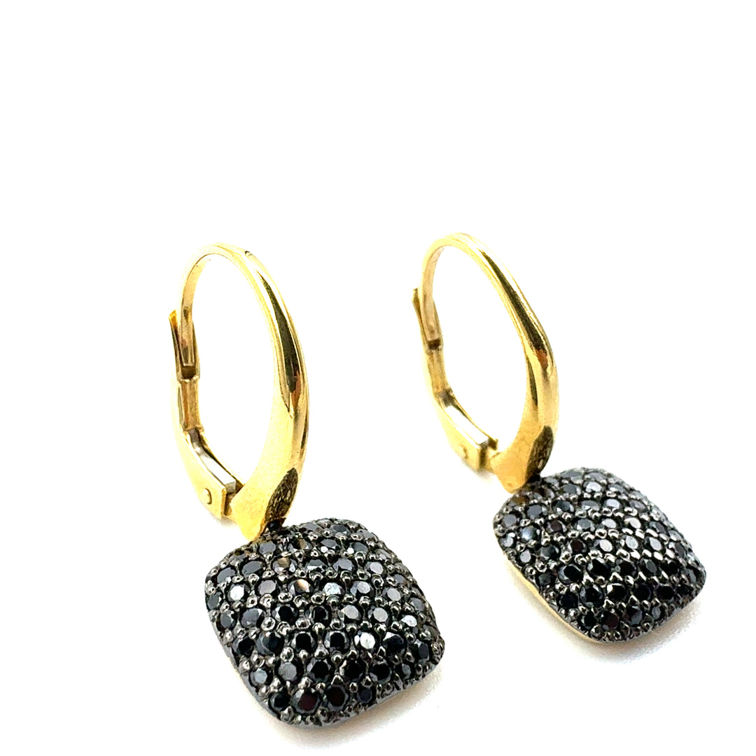 Square Yellow Gold Hoop Earrings