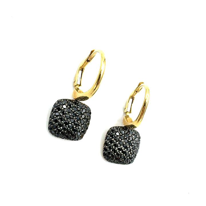 Square Yellow Gold Hoop Earrings