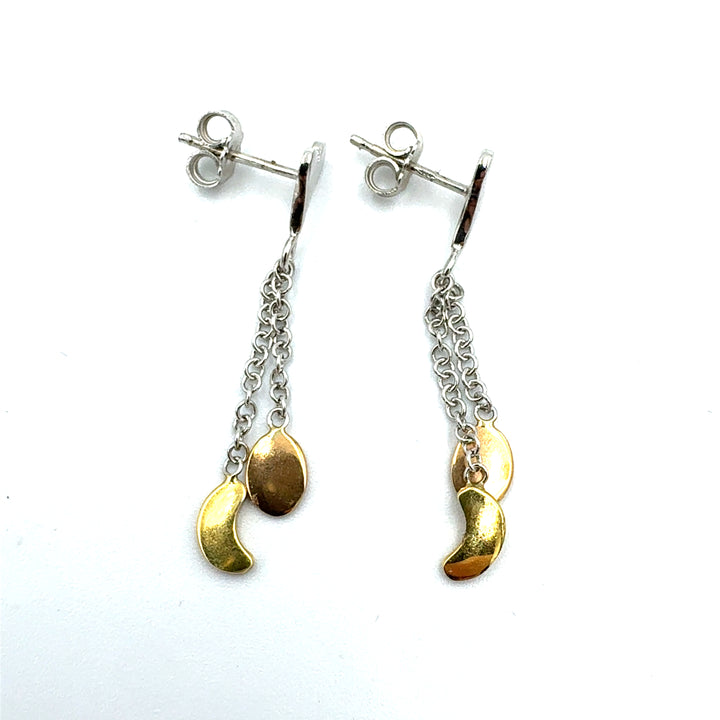 Yellow White Gold Earrings