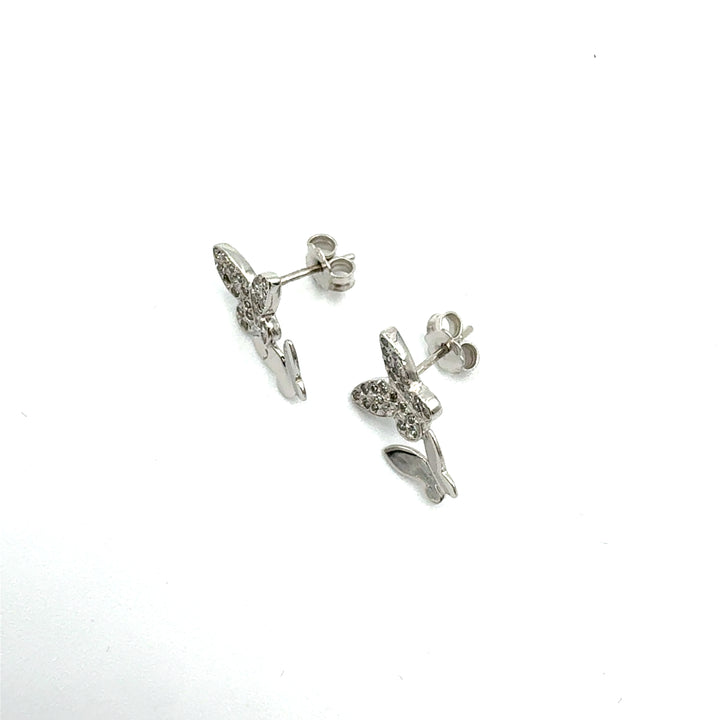 Orecchini Oro Bianco Farfalle