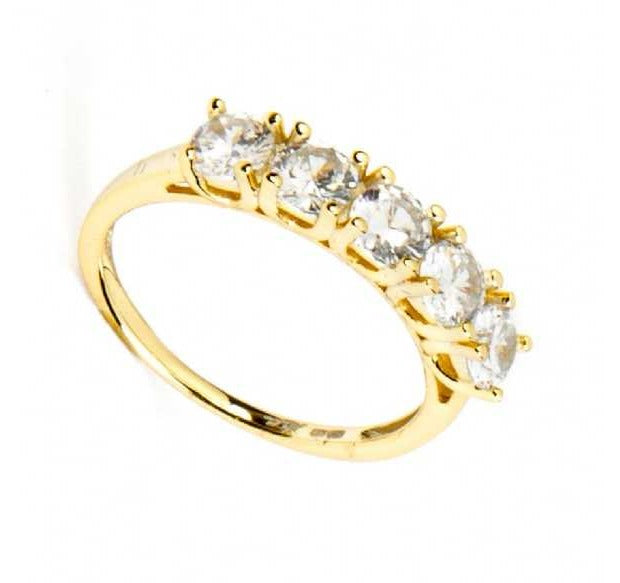 anello in argento  dorato con zirconi bianchi 4us cesare paciotti - siciliano gioielli 