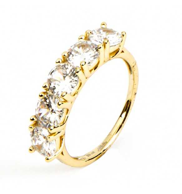 anello in argento dorato con zirconi 4us cesare paciotti - siciliano gioielli