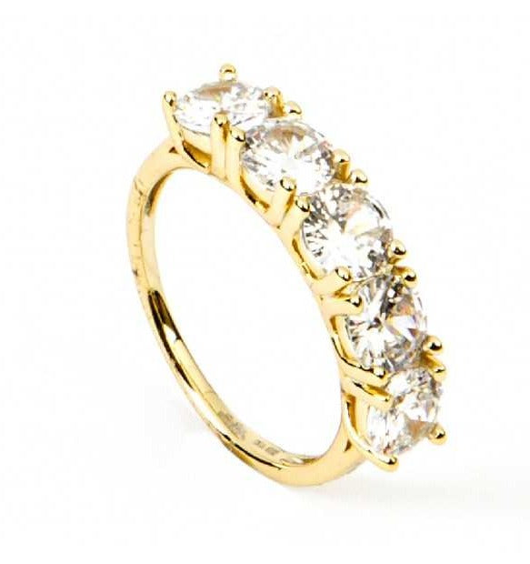 anello  in argento dorato con zirconi 4us cesare paciotti - siciliano gioielli