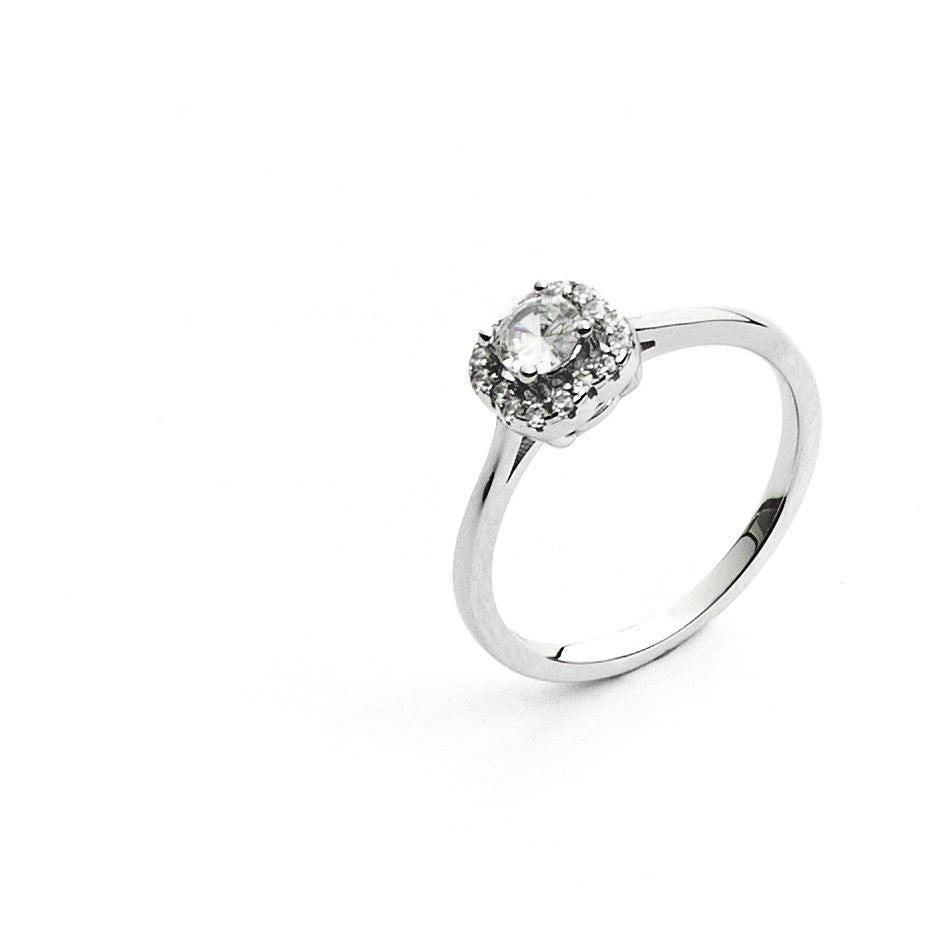 anello in argento con zircone 4us cesare paciotti - siciliano gioielli