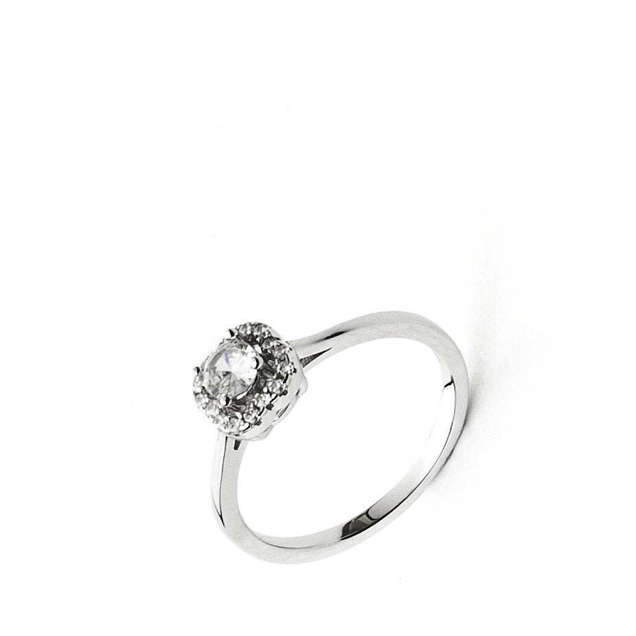 anello in argento  con zircone 4us cesare paciotti - siciliano gioielli 