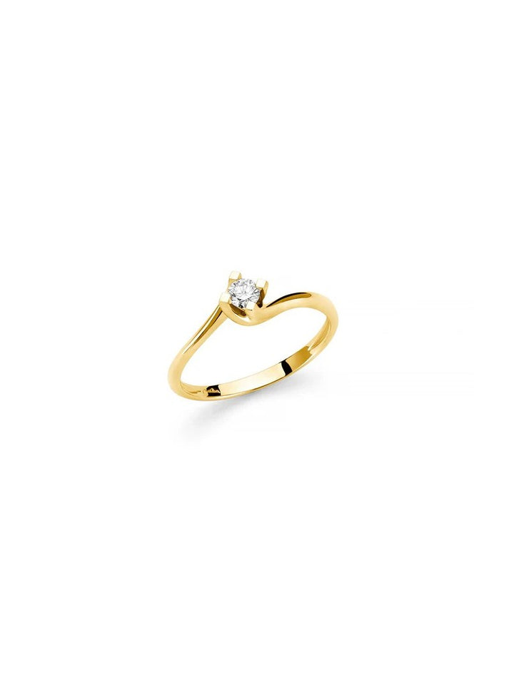 Anello Solitario Miluna Oro Giallo ct.0,15