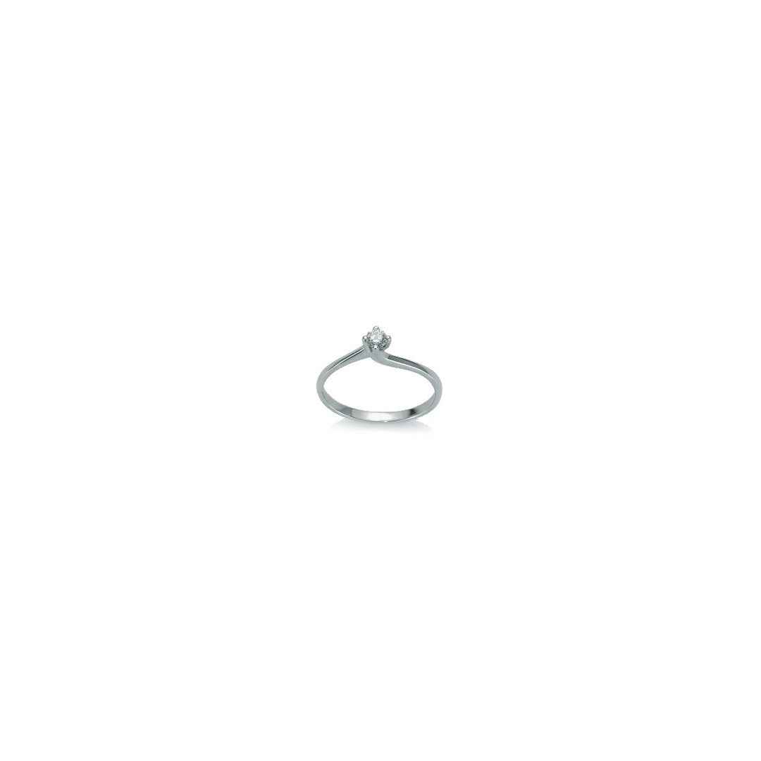 Miluna Solitaire Ring in White Gold