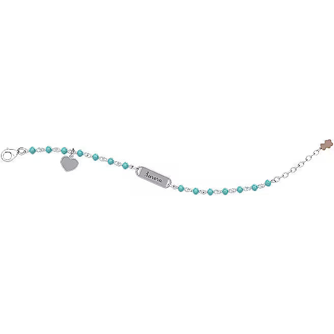 White Gold Tennis Bracelet with Blue Zircons