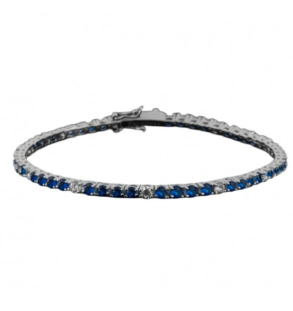 bracciale cesare paciotti in argento 925 con zirconi  blu e bianchi -sicilaino gioielli 