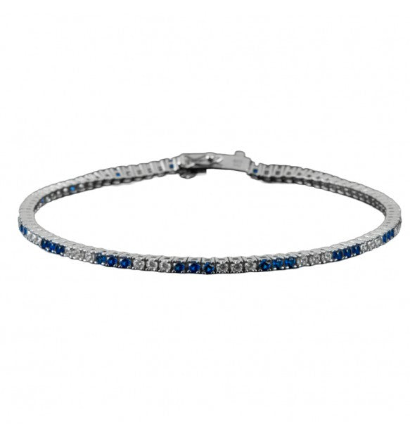 bracciale  cesare paciotti in argento 925 con zirconi blu e bianchi - siciliano gioielli 