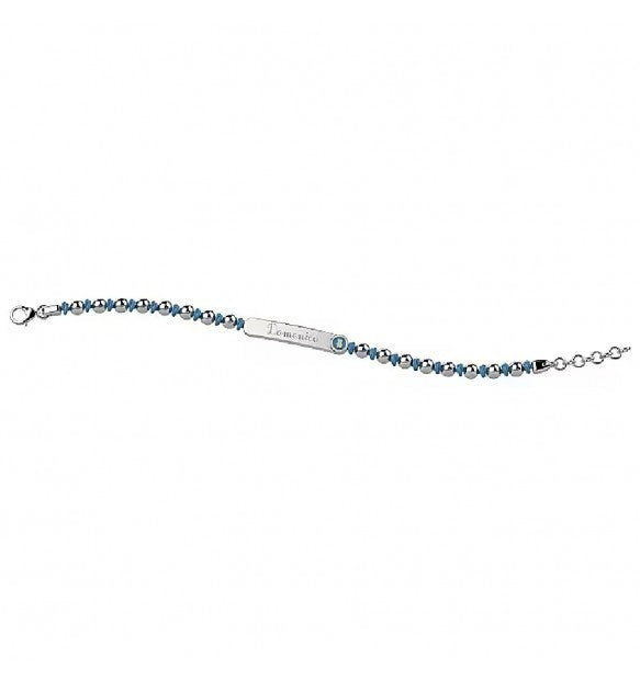 White Gold Tennis Bracelet with Blue Zircons