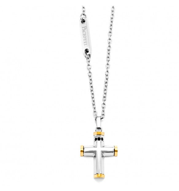 4us cesare paciotti collana con pendente croce in acciaio  - siciliano gioielli 